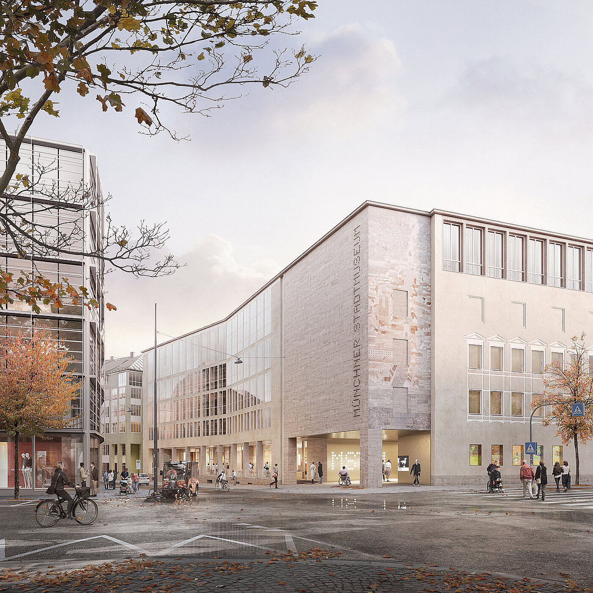 Vorschau auf die Außenfassade des zukünftigen Münchner Stadtmuseum.